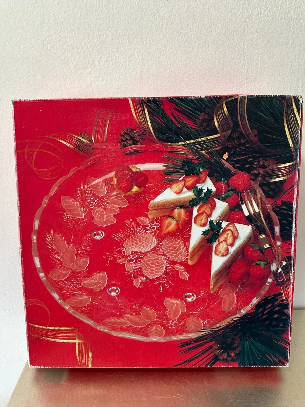 Holiday clear crystal Serving Platter - Festive Home Holiday Decor